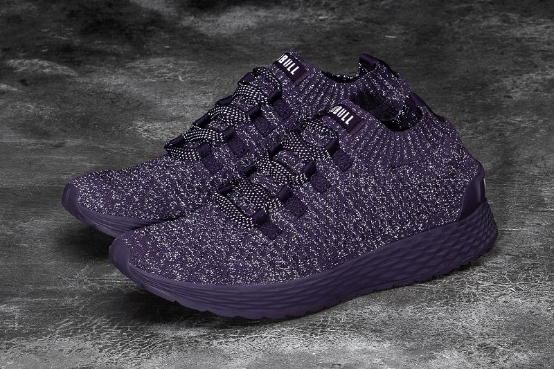 Purple Nobull Plum Reflective Knit Runner Men's Running Shoes | CA D1051F